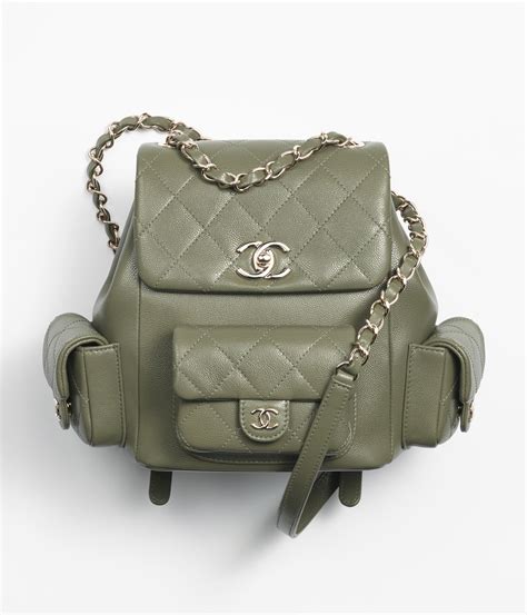 chanel 22 khaki|Chanel 22 backpack, Calfskin & silver.